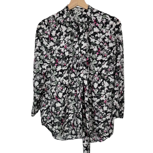 Acne Studios Bodil Silk Blouse Floral Size 34 US XS - Picture 2 of 9